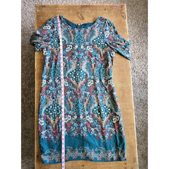 Massimo Dutti green floral lined dress women's size 6 (40) - Picture 7 of 12